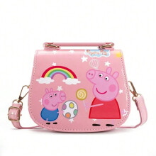 (Pink) New arrival Peppa Pig page cartoon bag toy messenger bag george shoulder handbag backpack toy cute little girl new year gift