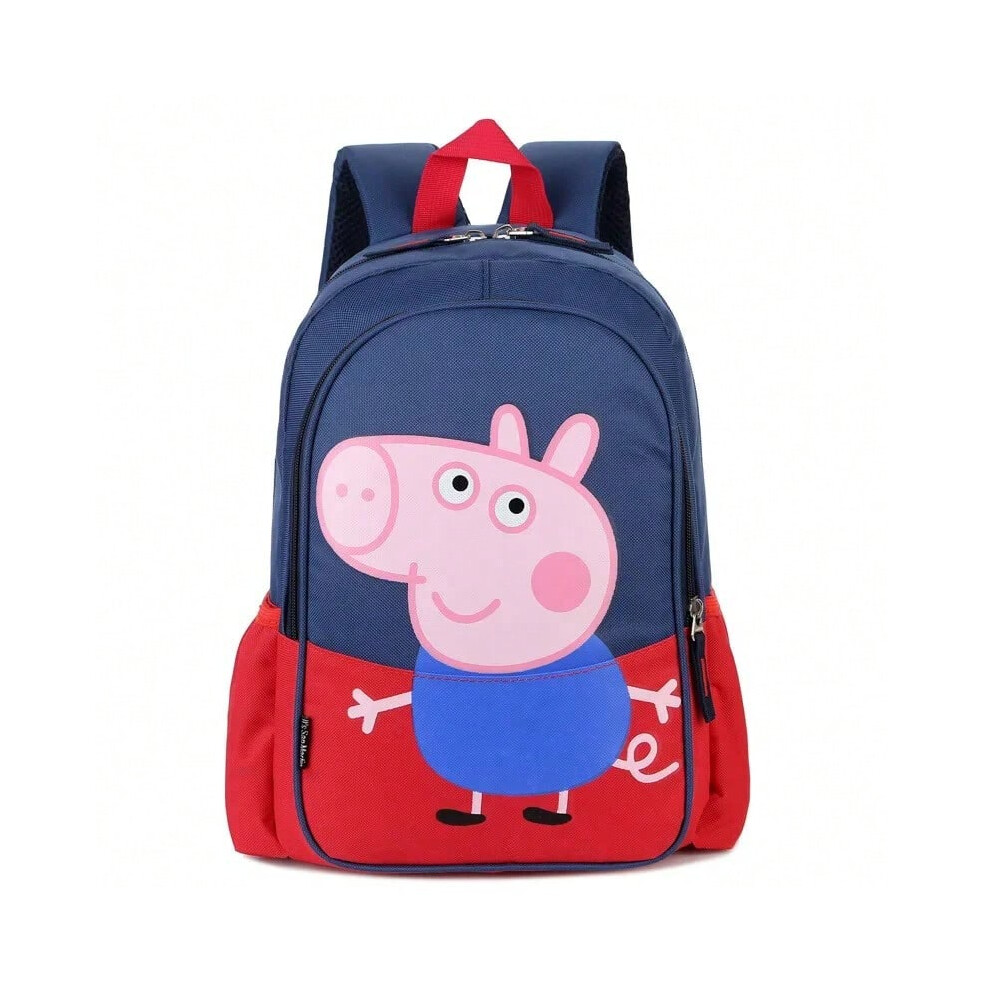 (01) New Arrival Peppa Pig George Cartoon Character Series Canvas Student Backpack Kindergarten Backpack Children's Birthday Gift-image-OPC-PHNB6J7-NEW