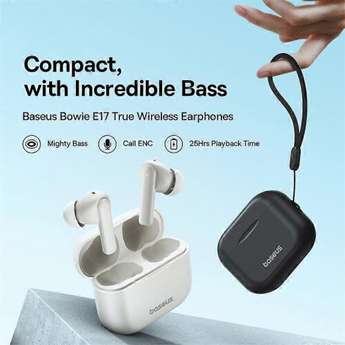 BASEUS Bowie E17 TWS Bluetooth Earphone Noise Cancelling Wireless Headset - White 1