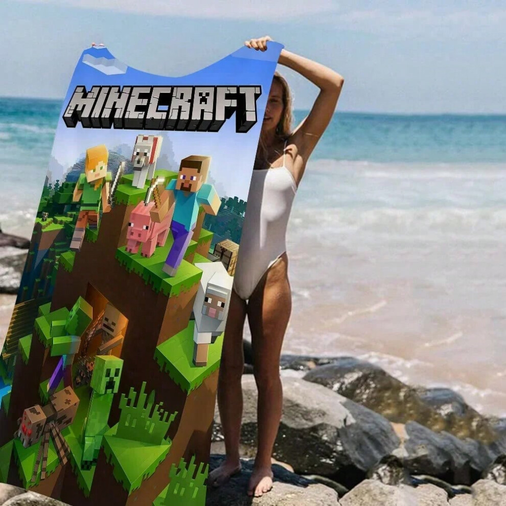 (KL2412210483, 80x160cm) Game Mine C-Crafts Cartoon Beach Towel Cute Kawaii Room Decor Bath Girls Children Hand Towels For Bathroom Shower-image-OPC-PHNB8H2-NEW