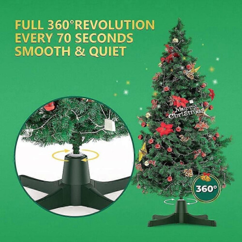 Christmas Tree Electric Rotating Base Plastic Christmas Tree 360-Degree Rotating Stand - EU Plug 1