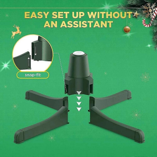 Christmas Tree Electric Rotating Base Plastic Christmas Tree 360-Degree Rotating Stand - EU Plug 2