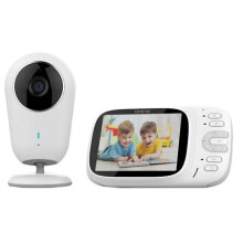 (UK Plug, Multicolor) VB609 3.2 inch LCD Video Baby Monitor 2 Way Voice Talk Temperature Monitoring Night Vision Baby Secu