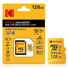 KODAK 128GB High Speed Memory Card Class 10 UHS-1 U3 V30 A1 Micro SD Card