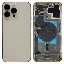 (Gold, Multicolor) For iPhone 14 Pro Max Back Battery Housing Cover with Small Parts (EU Version) - Purple