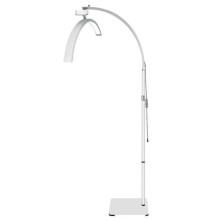 (White UK Plug, Multicolor) M60X 23-Inch Lash Light Half Moon Floor Lamp for Nail Tech, Beauty, Tattoo Artists - White EU Plug