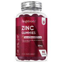 Zinc Citrate 50mg | 90 Vegan Gummies | 45 Days | Raspberry Flavor