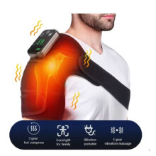 Electric Shoulder Massager Heating Vibration Massage Belt Shoulder Brace Wrap Pad Rechargeable