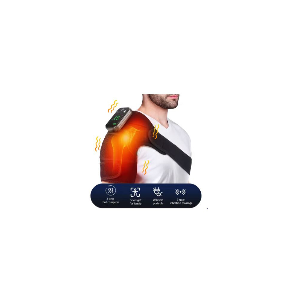 Unbrended Electric Shoulder Massager Heating Vibration Massage Belt Shoulder Brace Wrap Pad Rechargeable