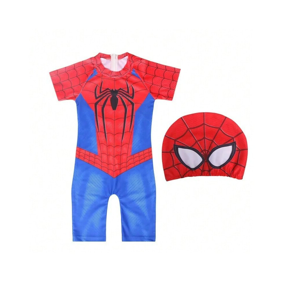 (spider man-2, 100  Height 100cm) Spider-Man animation peripheral cartoon children's swimsuit creative handsome boy one-piece sun protection swimsuit-image-OPC-PHNBCQZ-NEW