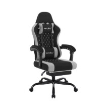 WOLTU Massage Gaming Chair Ergonomic Swivel Seat with Footrest Pillow
