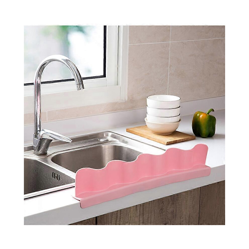 Water Splash Guard Baffle Board Sucker Wash Basin Sink Board Kitchen Gadget - Pink