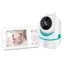(UK Plug, Blue) D031 3.2-inch LCD Baby Monitor 2 Way Voice Built-in Lullabies Home Baby Security Camera - Grey / EU