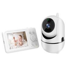 (US Plug, Grey) D031 3.2-inch LCD Baby Monitor 2 Way Voice Built-in Lullabies Home Baby Security Camera - Grey / EU