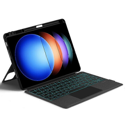 For Xiaomi Pad 6S Pro 12.4 Stand Leather Tablet Case with Detachable Backlight Bluetooth Keyboard 2