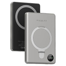 (Titanium,Multicolor)KUULAA KL-YD60 Kickstand 10000mAh Power Bank Phone Back Magnetic Absorption Charger - Dark Purple