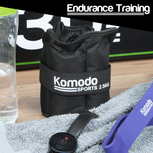 Komodo Adjustable ANKLE WEIGHTS Max 5kg Removable 2.5kg Each Weighted Set 2