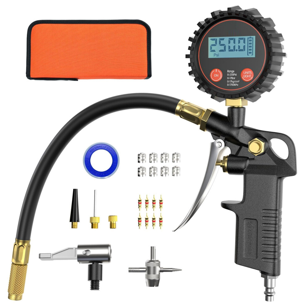 Digital Tyre Pressure Gauge With Inflator 763559353439