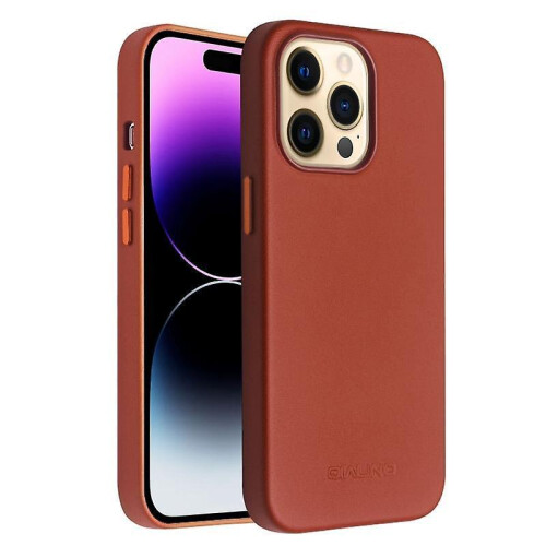 (Style C iPhone 14 Pro Max,Brown)Phone Case for iPhone 14 Pro Max Protective Anti-Fall Case Genuine Leather Coated Shockproof Case