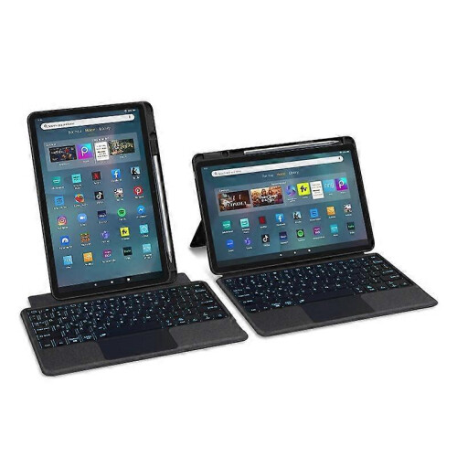 For Amazon Fire Max 11 Shockproof Tablet Case + Detachable Wireless Keyboard with Backlit 1