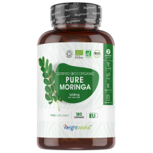 Organic Moringa 1650mg 180 Vegan Leaf Capsules, High Strength