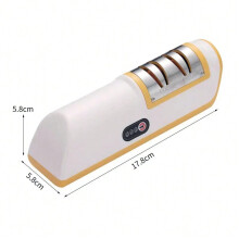 (Yellow, common) Electric Knife Sharpener Fully Automatic Handheld Knife Sharpener for Home Kitchen Quick Sharpening Tools With Non-slip Kitchen