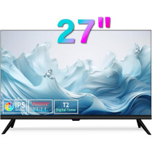 ZOSHING TV 27 inch,Small full view 1080P TV with Freeview HD-Dual power DC-12v and AC in-HDMI/AV Audio USB Media Player