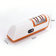 (Orange, XXL) Kitchen Electric Knife Sharpener Multifunctional Automatic Professional 4 Gears Electric Knife Sharpener Kitchen Accessories