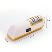 (Yellow, XXL) Kitchen Electric Knife Sharpener Multifunctional Automatic Professional 4 Gears Electric Knife Sharpener Kitchen Accessories