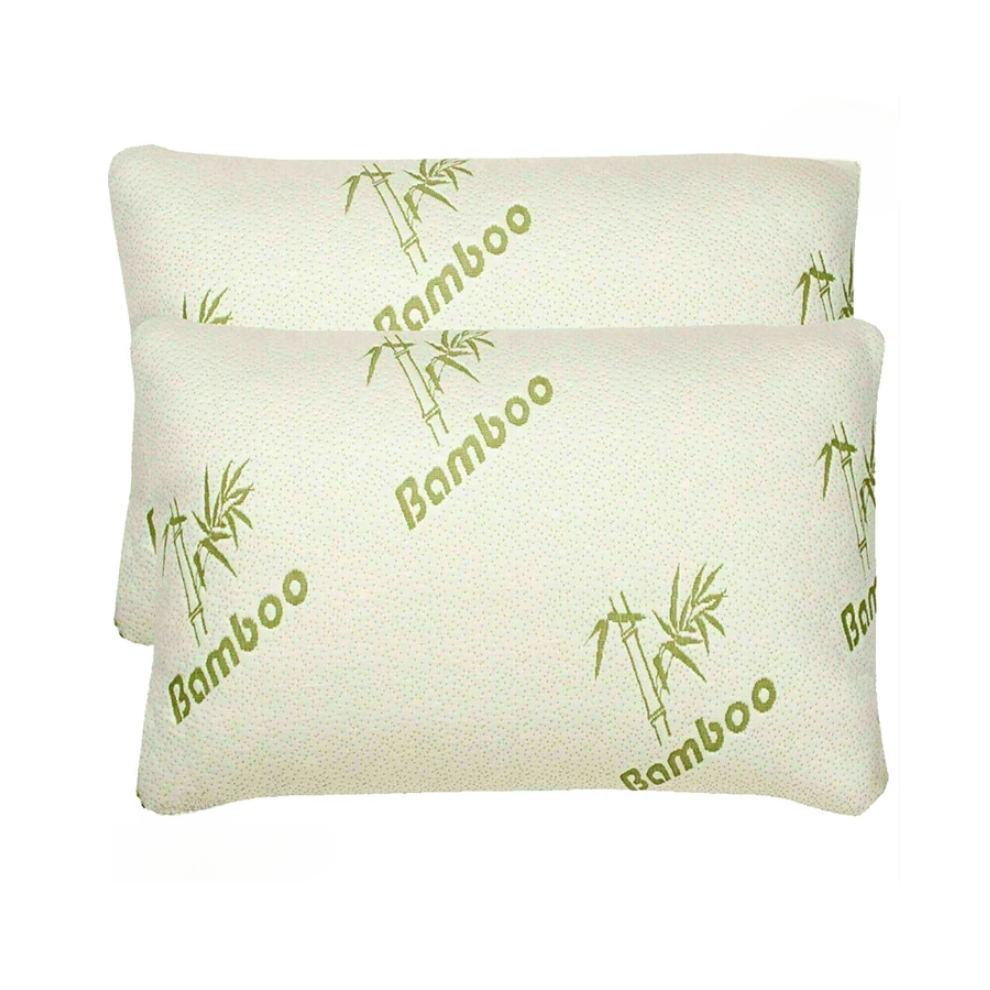 Yorkshire Homeware Ltd 2X Bamboo Hollowfibre Pillow Anti Bacterial Orthopedic Head Neck Back Support