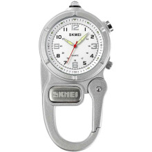 (Silver, Multicolor) SKMEI 2232 Outdoor Backpack Hook LED Flashlight Quartz Watch - Silver