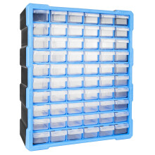 DIY 60-Drawer Storage Organiser Unit - Stackable, Wall-Mountable Craft Box for Tools, Screws & Sewing, 14cm Deep Drawers with Removable Dividers