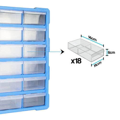 DIY Storage Organiser Unit 18 Large Drawer Craft Box Tool Cabinet 1