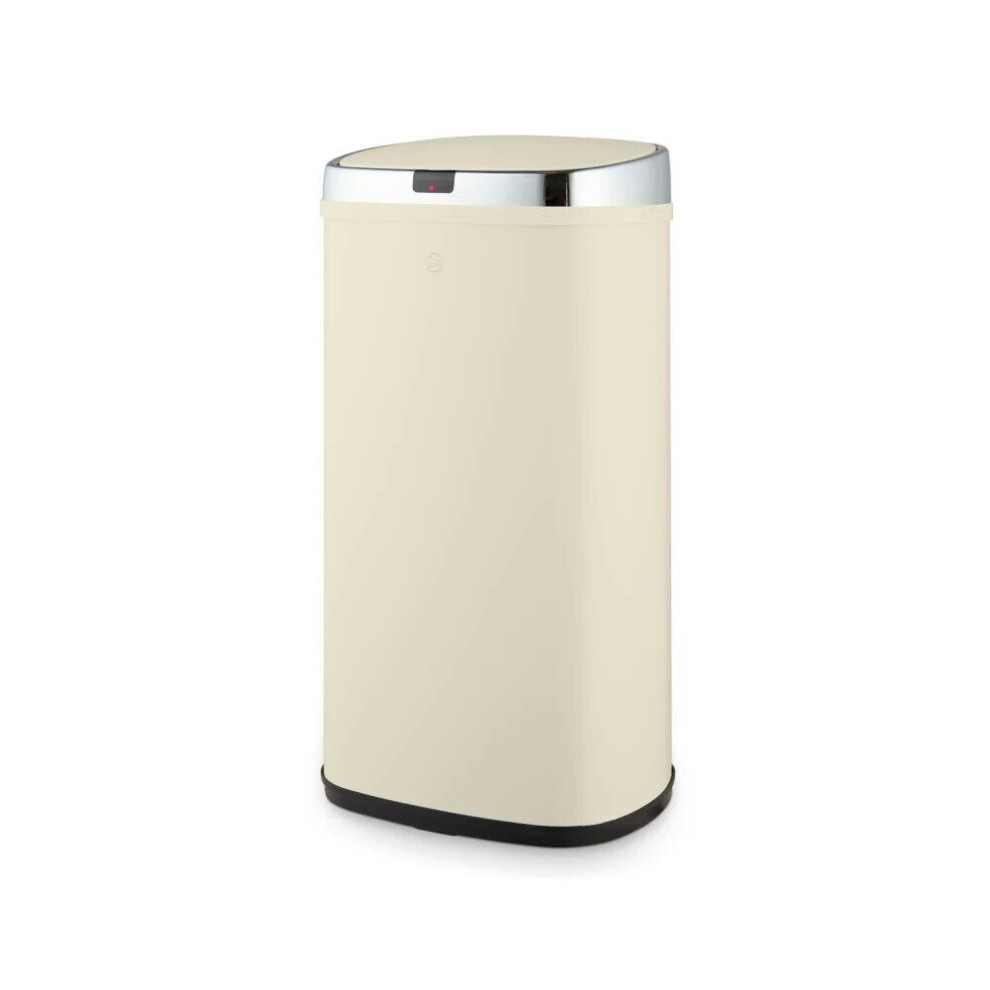 Swan Townhouse 42L Square Sensor Bin Cream - Kitchen/Household Bin