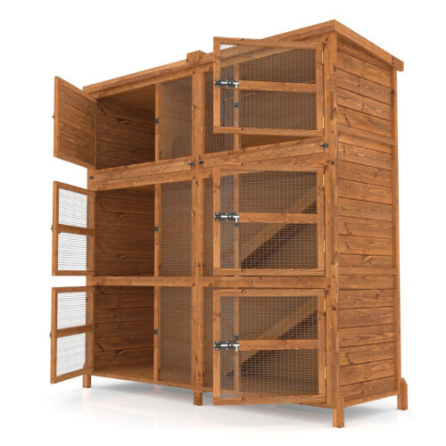 6ft Chartwell Triple Rabbit Guinea Pig Hutch 1