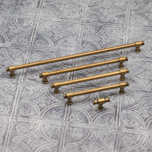 (320mm Handle) Antique Brass Rustic Gold Cabinet Handles & Matching Knob