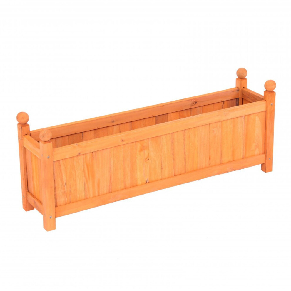Oypla Large Garden Wooden Rectangular Flower Planter Ornamental Plant Pot