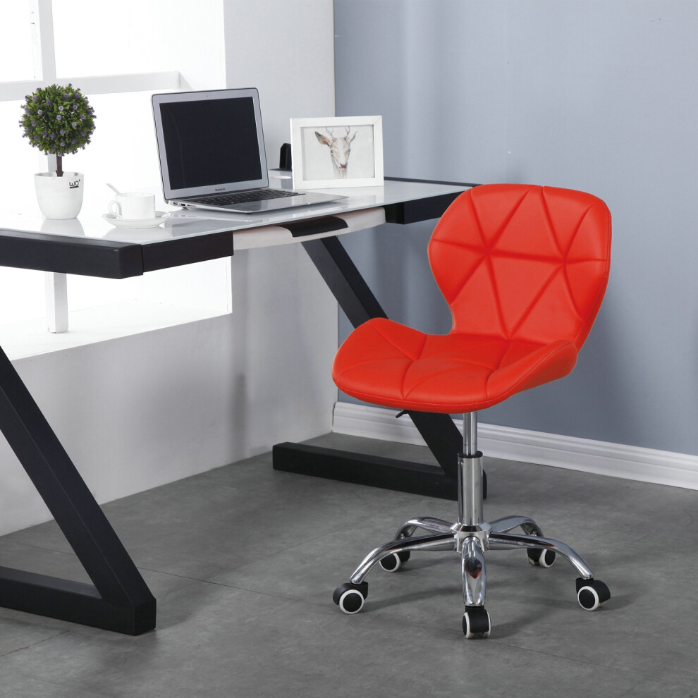 (Red) Charles Jacobs Cushioned Swivel Office Chair