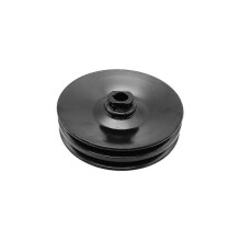 Black Double Groove Power Steering Pump Pulley Key Way for Bbc Chevy 350 454