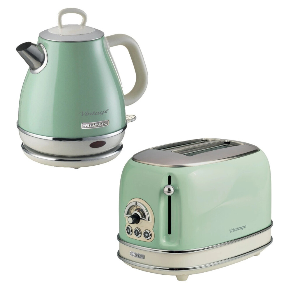 Ariete Unisex Green Vintage Jug Kettle & 2 Slice Toaster Blue Set, 1L - Image 2