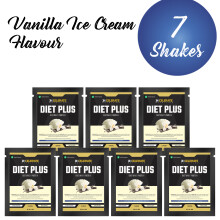 (7 Sachets, Vanilla Ice Cream) Diet Plus Whey Protein Shake 40g Meal Replacement