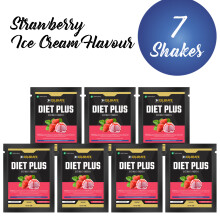 (7 Sachets, Strawberry Ice Cream) Diet Plus Whey Protein Shake 40g Meal Replacement