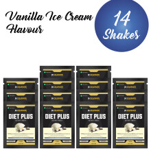 (14 Sachets, Vanilla Ice Cream) Diet Plus Whey Protein Shake 40g Meal Replacement