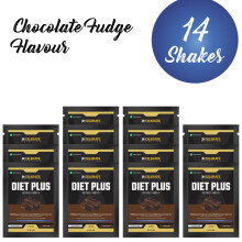 (14 Sachets, Chocolate Fudge) Diet Plus Whey Protein Shake 40g Meal Replacement