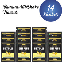 (14 Sachets, Banana Milkshake) Diet Plus Whey Protein Shake 40g Meal Replacement