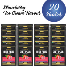 (20 Sachets, Strawberry Ice Cream) Diet Plus Whey Protein Shake 40g Meal Replacement