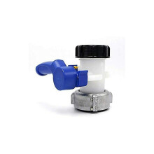 ND40 IBC Butterfly Valve Water Tank with Aluminum Alloy Floating Nut 62mm Replacement S60x6 for 1000L IBC Water Tank (Aluminum 62mm)