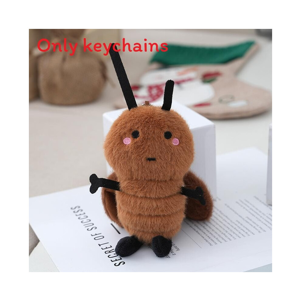 (Black ) Cockroach Plush Toy Keychain Pendant With Expression Embroidery Gift Design For-image-OPC-PHNBTHF-NEW