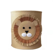 (Lion) Capacity Large Felt Storage Bucket With Cartoon Animal Design Toy Storage For