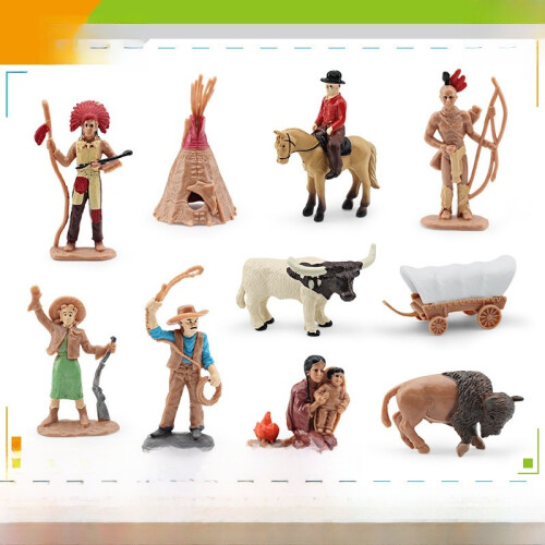 (Western ) Wild Scene Simulation West Model Chief And Warrior Decoration Ornament Desktop